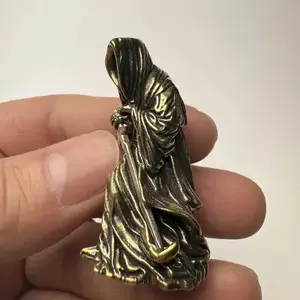 Vintage Brass Samurai Statue, Artistic Handmade Gothic Home Office Decor Ornaments, Unique Birthday New Year Gift, Fantasy Theme