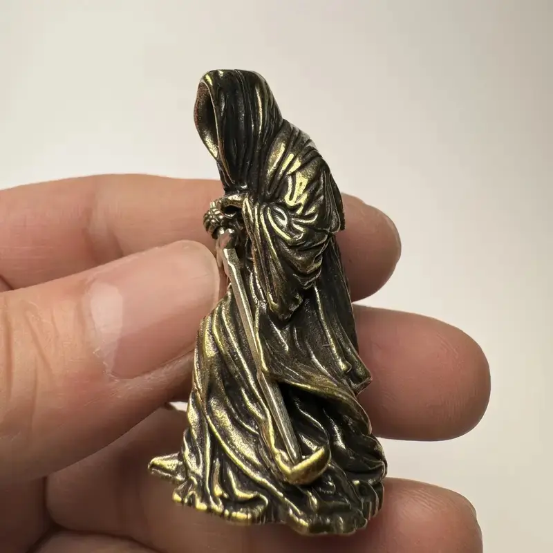 Vintage Brass Samurai Statue Figurines, Artistic Handmade Gothic Home Office Decorative Ornaments, Decorative Statues, Figure Decor, Unique Birthday Gift, Fantasy Theme