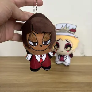10cm Animation Hotel Hazbin Big Eyes Lucifer Morningstar and Before Birth Alastor Plush Toys Keychain Anime Pendant Plushie Doll