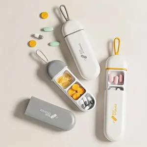 1pc Unit Mini Portable Small Pill Box, Carry-on Pill Box, Three Compartment Organizer Boxes, Travel Pill Drug Dispenser Boxes, Supplement Organizer