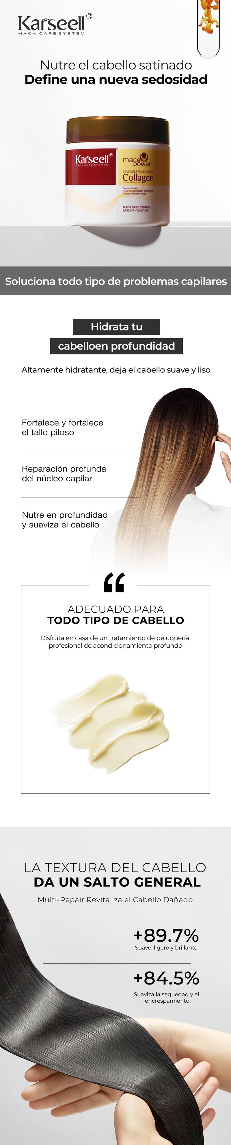 Karseell Collagen Deep Repair Hair Argan Oil Collagen Hair Mask Serum for All Hair Types 16.90 oz + 0.85 oz (Full Size 500 ml + Trial Size 25 ml)