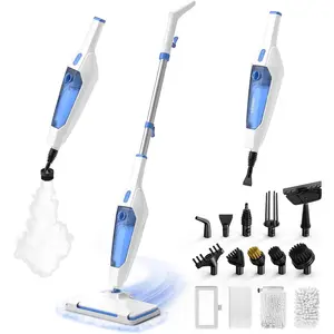 Steam Mop, 14-in-1 Detachable Steam Cleaner for  and Floor, 1300W 228?F Deep Cleaning MultiPurpose Steamer with 14 Attachments for Floor, Tile, Grout, Furniture, Carpet, Wall (Blue)
