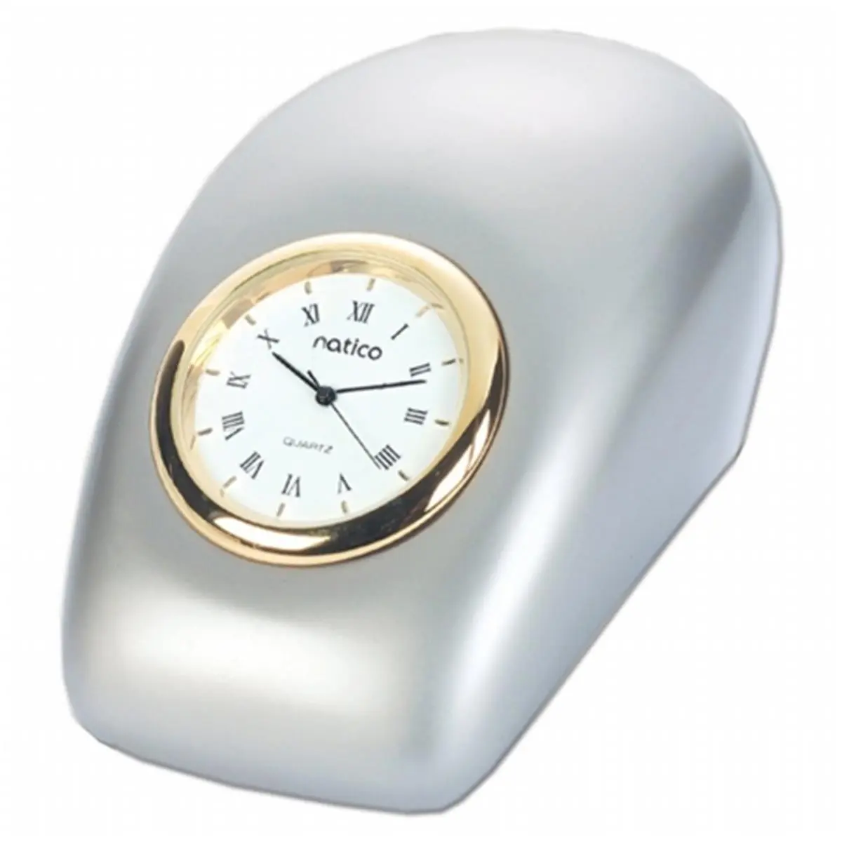212 MAIN Natico Originals Tron Clock - Pearl Silver Pearl Finish Small Size Home Decor Clock