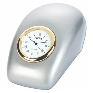 212 MAIN Natico Originals Tron Clock - Pearl Silver Pearl Finish Small Size Home Decor Clock