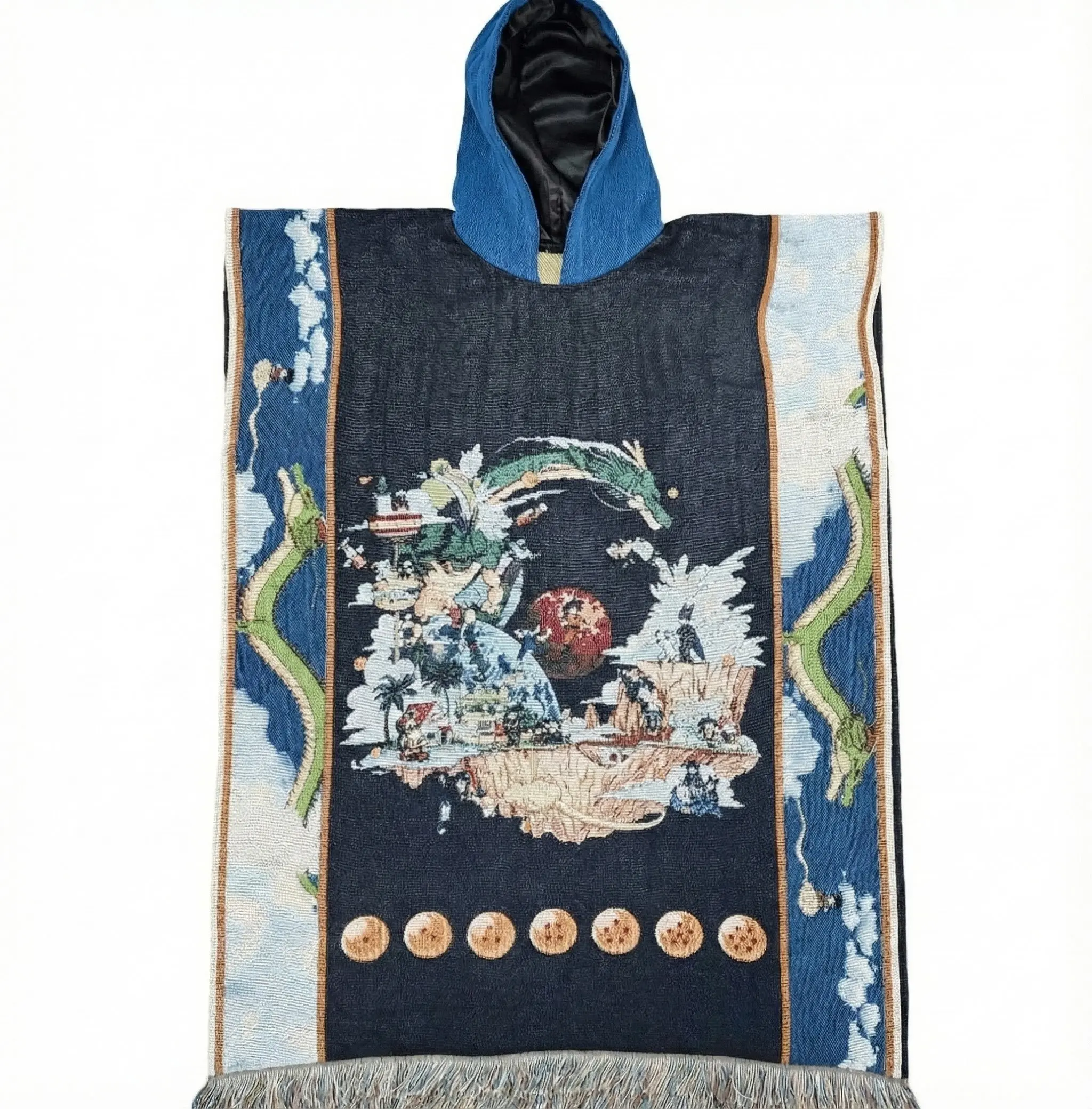Anime Cloak/Poncho 100% Cotton One Size Fits All Satin Lined  Hood