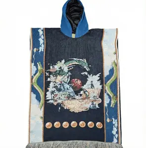 Anime Cloak/Poncho 100% Cotton One Size Fits All Satin Lined  Hood