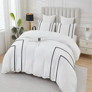 Solid Color Duvet Cover Set, 2/3 Counts/set Including 1 Count Duvet Cover & 1/2 Counts Pillowcase without Filler, Soft Comfortable Bedding Set for Home Bedroom Hotel