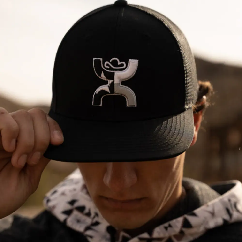 HOOEY Texican Black Hat - Trucker Hat | One Size | Snapback Cap | HOOEY Men's Texican Adjustable Snapback Hat