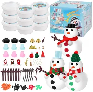 Christmas Stocking Stuffers for Kids Teen Boys Girls - 9 Pack Build Snowman Kit Christmas Crafts Gifts for Kids Creative Air Dry Modeling Clay Xmas Gift Birthday Gifts Set