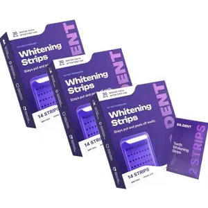 DRDENT Purple Teeth Whitening Strips - 7/21 Whitening Sessions - Safe for Enamel - Non Sensitive Teeth Whitening - Peroxide-Free