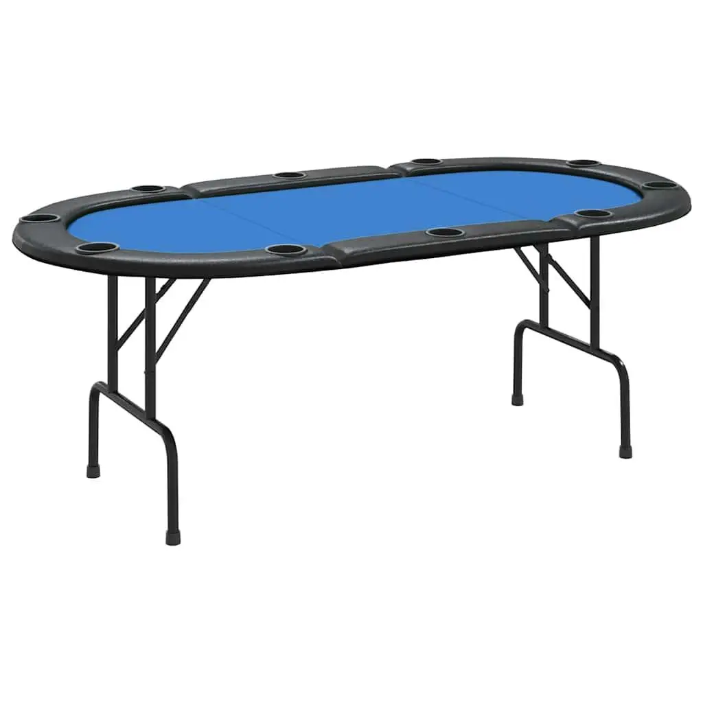 vidaXL 10-Player Folding Poker Table Card Gaming Table Furniture Blue/Green 3028238