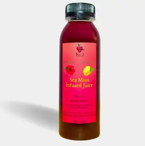 Sea Moss Infused Hibiscus Lemonade 12oz - All-Natural Health Beverage with Organic Herbs Fruit and Sea Moss Infusion - No Dyes, No Artificial Flavors Juice