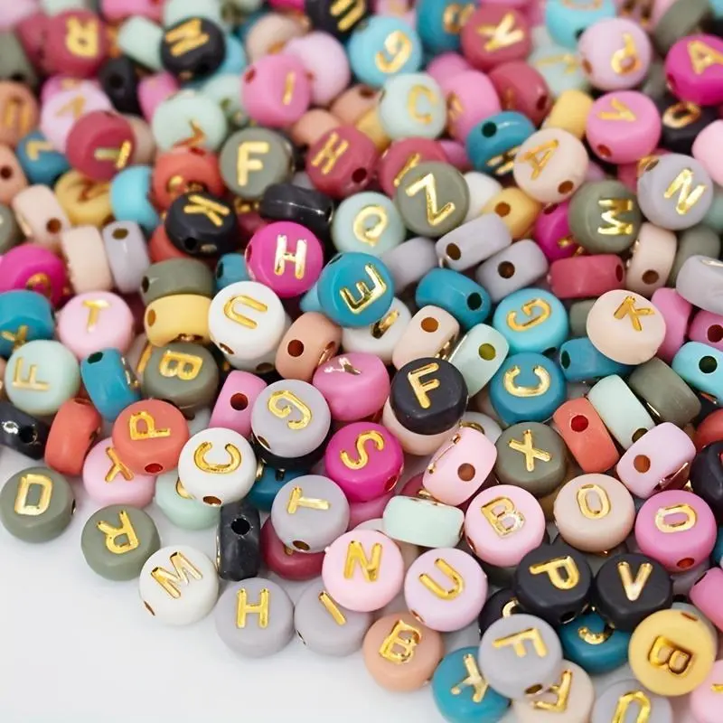 100PCS Colorful Alphabet Beads For Jewelry Making Bracelets Necklaces Key Chains Personalized Initials