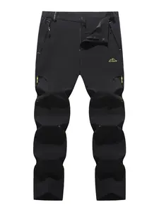 Men's Workwear Belted Pocket Hiking Pants, Casual Sports Running Outdoor Long Pants, Loose Fit Comfortable Multi-Functional Waterproof Climbing Pants, Trouser