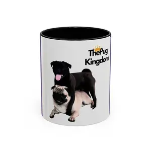 Pug Kingdom Illustration Mug | Accent Coffee Mug 11oz or 15oz