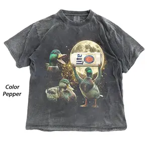 Vintage Mallard Duck #Millerr Lite Tee, Funny Duck Beer Graphic Shirt, Retro Moon Aesthetic Print, Irony Meme Animal Shirt, Menswear, Womenswear