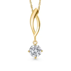 Gem Stone King 10K Yellow Gold 5MM Round Gemstone Birthstone Infinity Pendant Necklace For Women | Gold Necklace For Women | With 18 Inch Gold Chain | Fine Jewelry Gift for Her Mom Wife