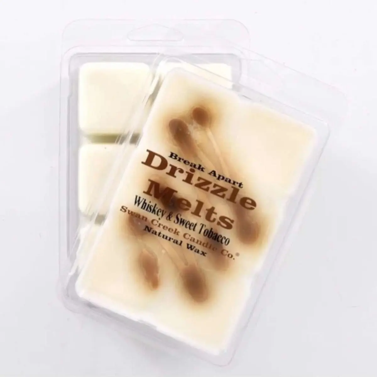 Drizzle Scented Wax Melt Cubes - Whiskey & Sweet Tobacco Gourmand Fragrance, 4.75oz Triple-Scent Natural Wax Sweet Candles, 6 Pieces for Home Aromas & Home Decor