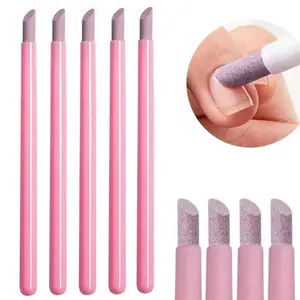 5pcs Pumice Stone Nail File, Pumice Nail Polishing Stick Cuticle Remover, Cuticle Exfoliator, Professional Quartz Stone Nail Filing Buffer Manicure Tool for Salon Nail Art Care, Nail Art Tools, Ideal For Both Natural And Gel Nails