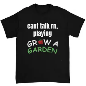 Playing Grow a Garden Roblox Trending Viral T-Shirt Featuring Bold Retro Typography and Playful Design Father's Day