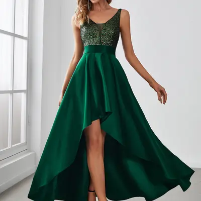 Dark Green and Gold Dress - TikTok Shop