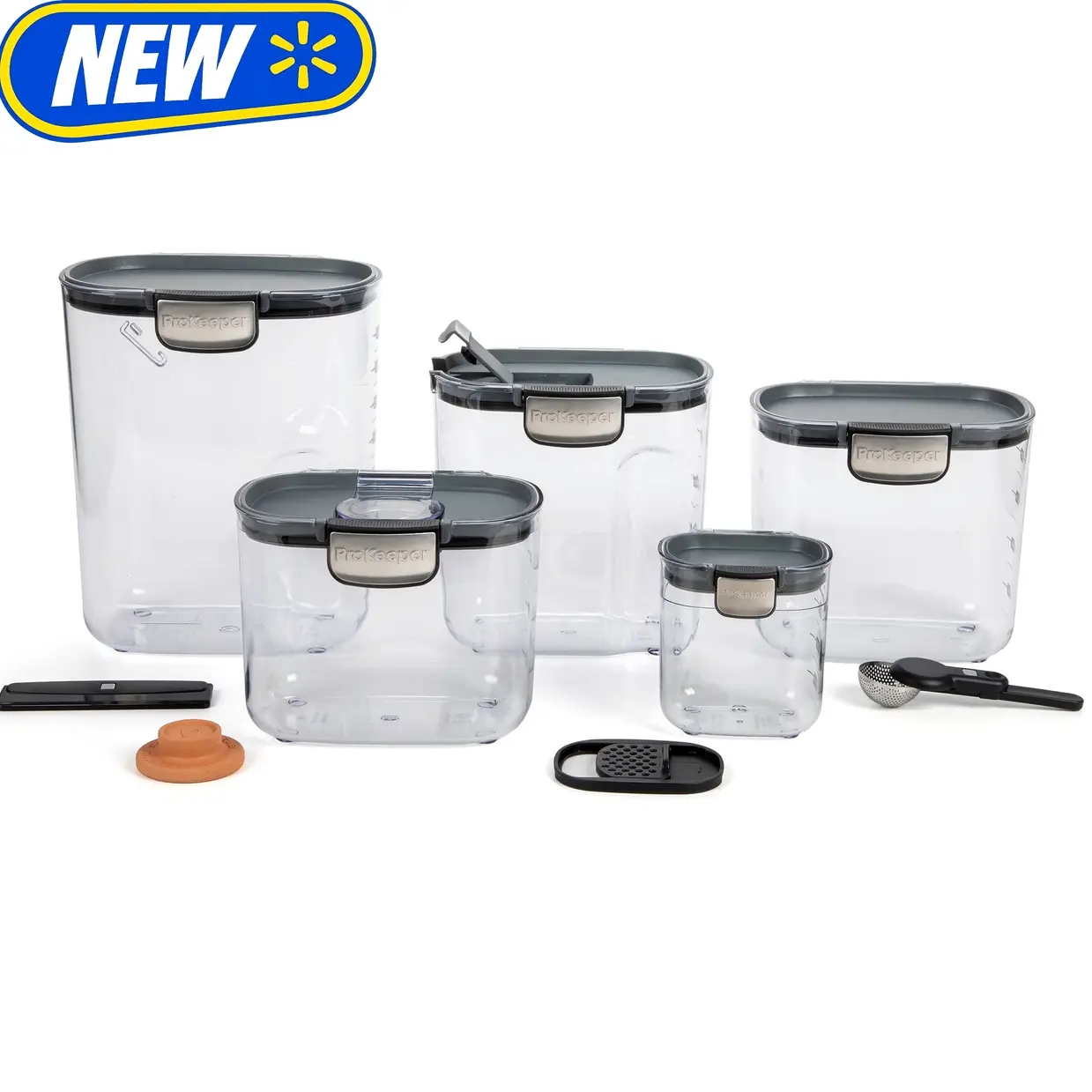 ProKeeper+ 9-Piece Baker's Storage Container Set with Airtight Seal for Pantry Organization