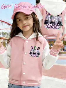 Trendy K-Pop Girl Group Girls' Jacket - Soft Fleece Lined Hooded Outerwear