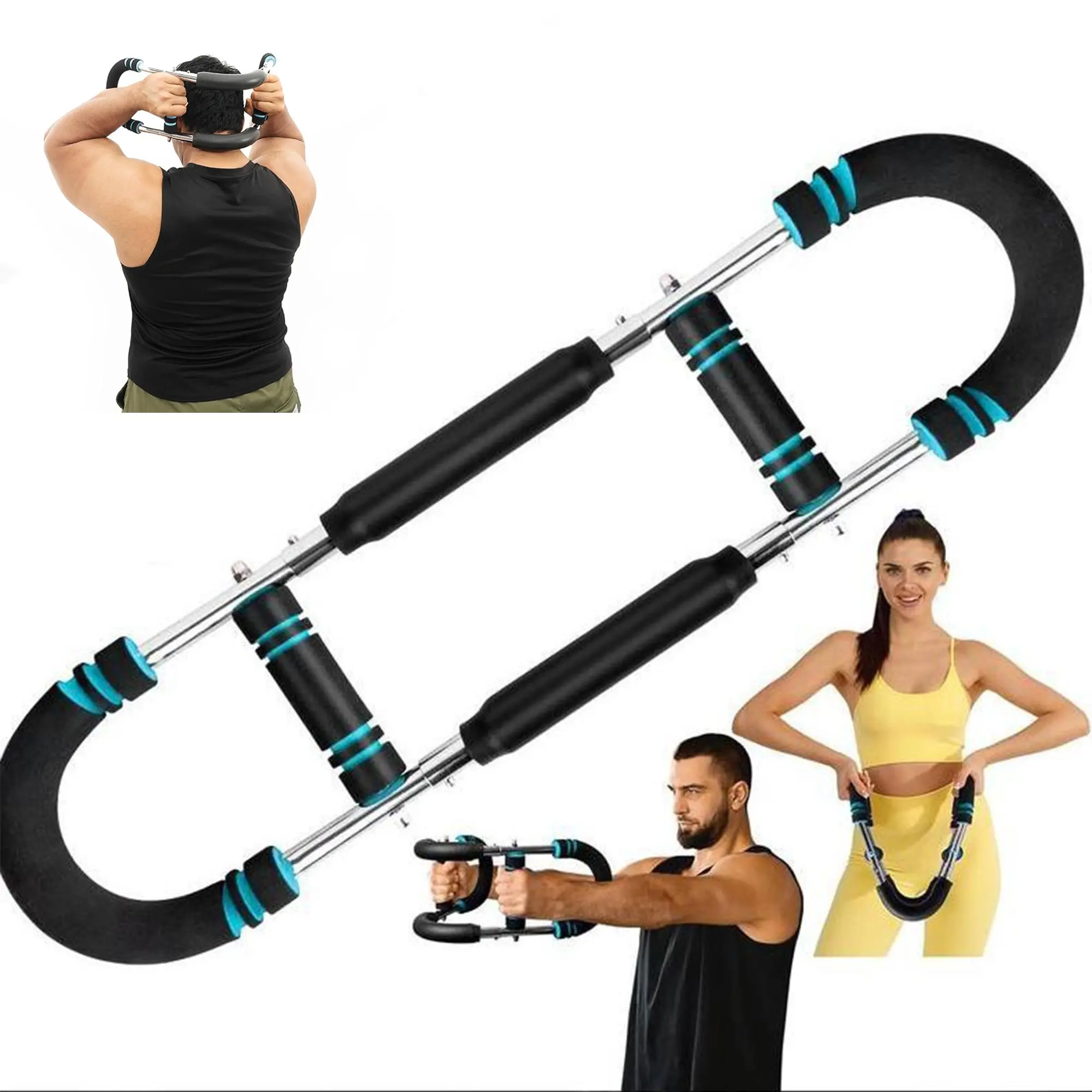 Power Twister Arm Exerciser for Men, Detachable Forearm Strengthener with Adjustable 60-90 lbs Resistance for Home Gym Workout, Home Gym Accessory