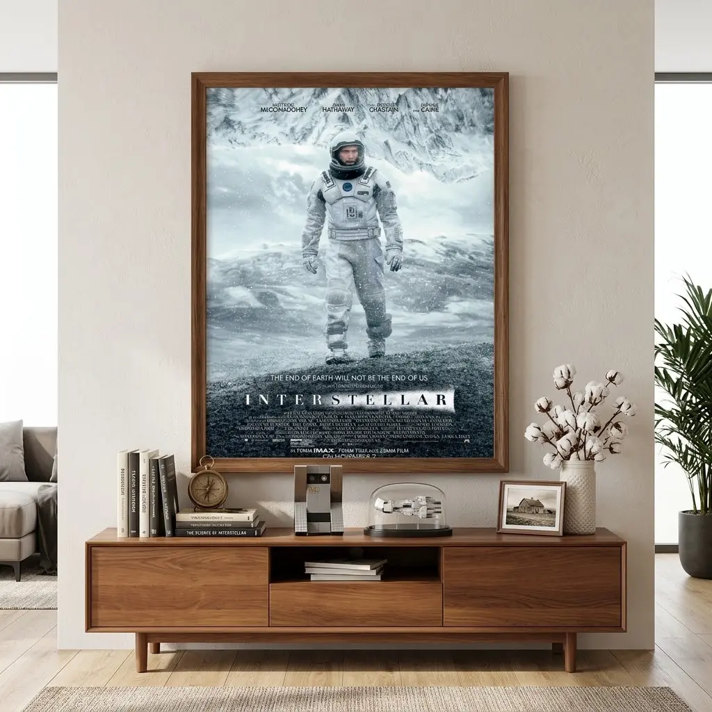 Interstellar Movie Poster No Frame, Space Wall Art, Cosmic Galaxy Decor, Sci Fi Film Inspired Print, Astronaut Room Artwork Gift