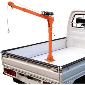 Garvee Folding Electric Truck Crane – 1100 lb Capacity, 3500 lb 12V Winch, Steel Pickup Jib, 360° Swivel, Heavy-Duty Lifting for Trucks and Trailers