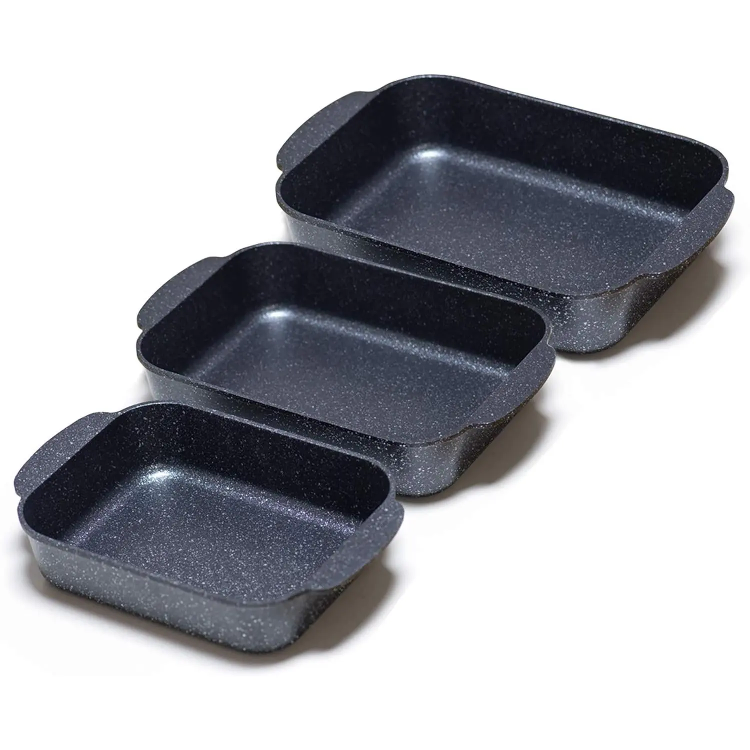 Baking Pan Set - 3-Piece Nonstick Bakeware, Large Deep Lasagna Pan with Handles for Casserole, Bread Baking (Home & Festive Party Supplies)