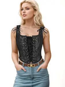 Corset Tops for Women Going Out Fashion Womens Sexy Vintage Overbust Corset Tops for Women Women's Renaissance Style Lace-Up Corset Camisole,Push Up Lingerie Jacquard Shapewear