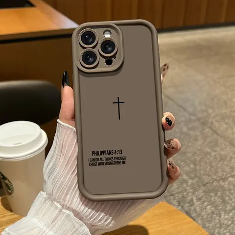 Bible 4:13 Cross TPU Smartphone Case - Military-Grade Anti-Fall, Anti-Scratch All-Inclusive Protection for iPhone 18 17 Air,16,15,14 Plus,13,12,11 Pro Max Plus,XR,X,S & Galaxy S25,S24,S23,S22 Handheld Cellphone Devices - ZQ77