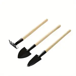 3pcs Mini Gardening Shovel Tool Kit, Digging Planting Flowers And Vegetables Shovel, Potting Small Shovel, Planting And Raising Flowers Gardening Tools, Natural Wood Handle Gardening Tools, Planting Succulent Tools Set, Portable Shovel Household Shovels