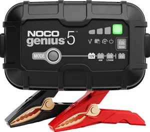 NOCO GENIUS5 5A Smart Car Battery Charger with Trickle Charging for Motorcycle, ATV, Lithium and Deep Cycle Batteries