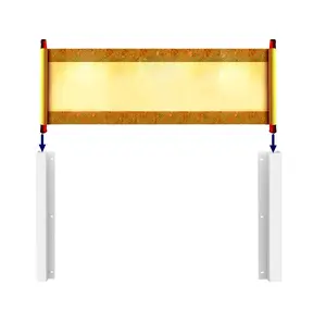 FixtureDisplays® scroll painting wall mount bracket long chinese painting horizontal hanging 15012-2PK-NF