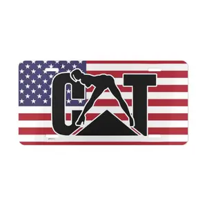 CAT lady America Flag License Plate, Car Accessories, Vanity Plate, Gifts for Him, Hunting Gifts, Truck Tags