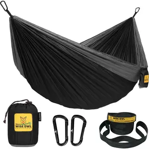 Wise Owl Outfitters Hammock for Camping Hammocks Gear for the Outdoors Backpacking Survival or Travel - Portable Lightweight Parachute Nylon - up to 500Lbs Wise Owl Outfitters