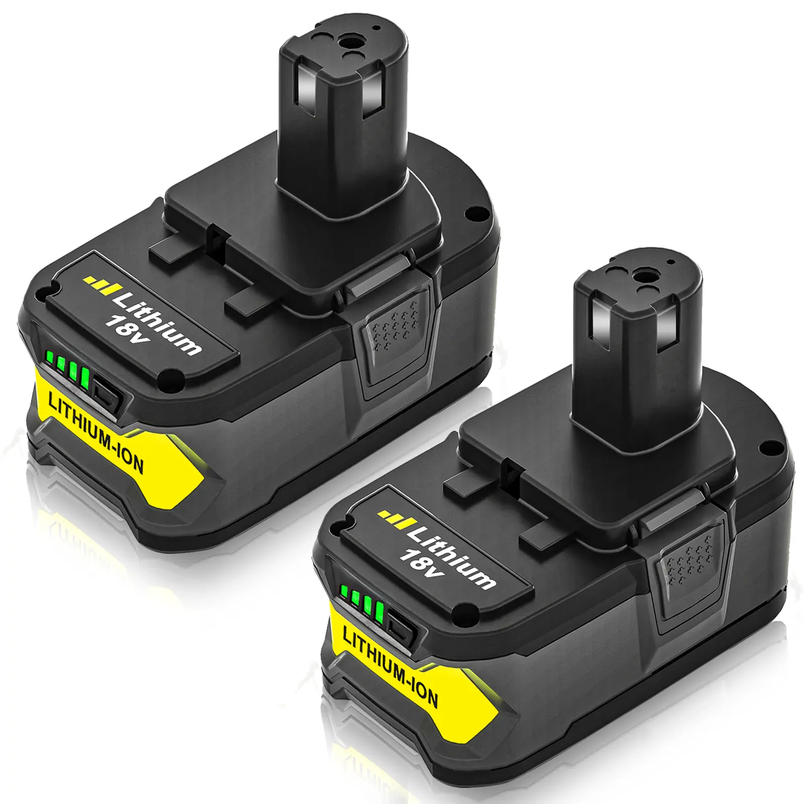 2-Pack 6.0Ah P108 18V Power Tool Batteries, Replacement Lithium-Ion Batteries for Ryobi 18V P109, P107, P105, P104, P103, P102, P190
