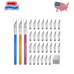 3 PCS Exacto Knife, Hobby Knife, Craft Knives with 30 PCS Spare Exacto Knife Blades(#11)