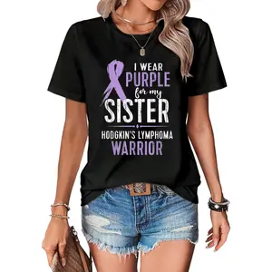 100% Cotton Hodgkin's Lymphoma Cancer Awareness Shirt For My Sister Tee T-Shirt