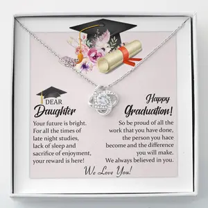 Son Necklace, Daughter Necklace, Class Of 2023 Graduation Necklace – Necklace For Daughter Gift Graduation – Love Knot