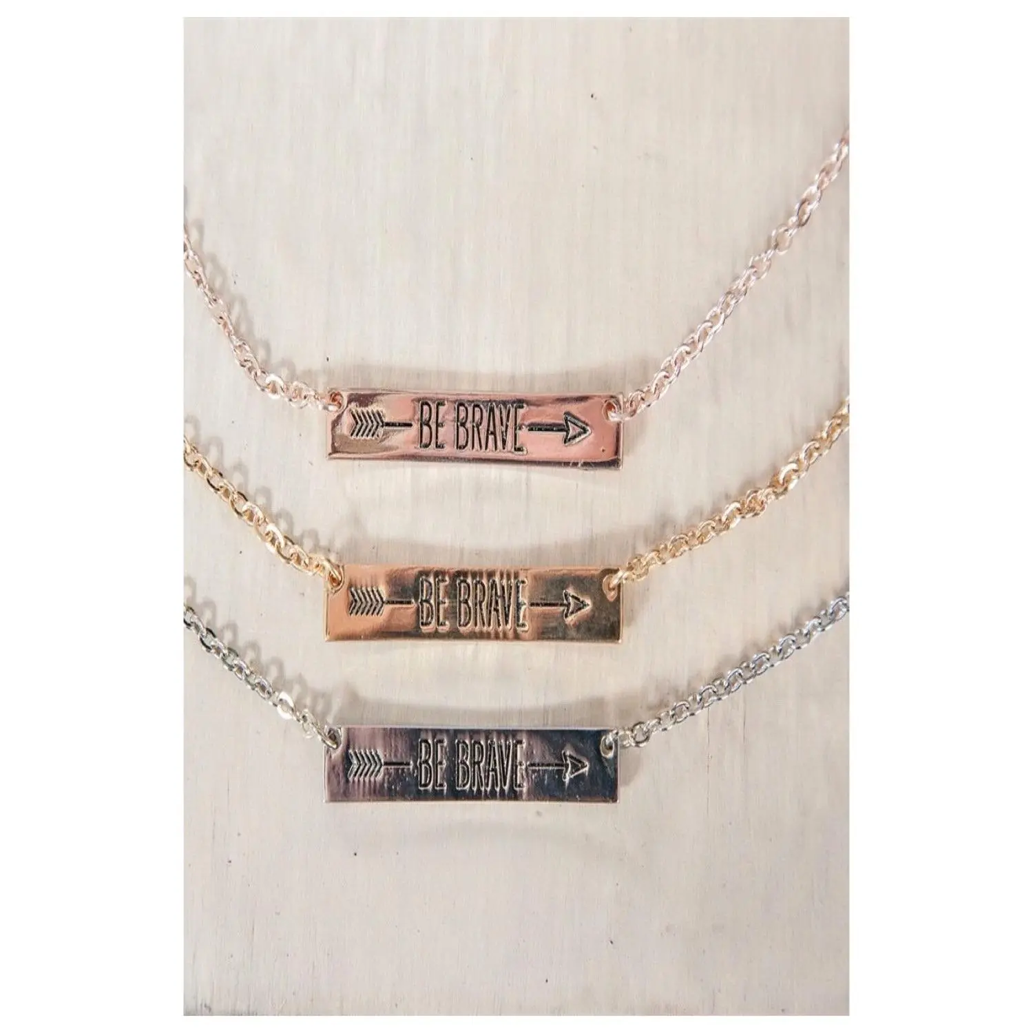 Be Brave Dainty Bar Necklace - Final Sale