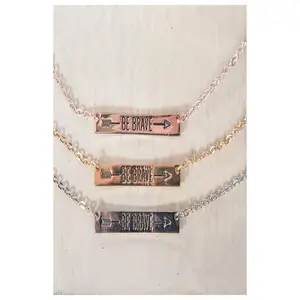 Be Brave Dainty Bar Necklace - Final Sale