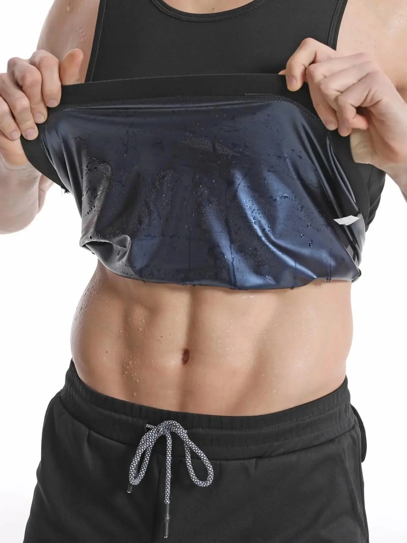 Men's Plain Round Neck Sports Tank Top, Sport Sleeveless Sweat Sauna Top, Waist Trainer Vest, Sweat Workout Trimmer, Summer Outfit 2024, Gym Vests Men