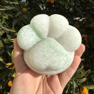 Huge Natural Quartzite Carved Paw Cute Gemstone Bear's-paw Cat's Paw Home Decoration,822g