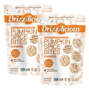 2 Pack - LIMITED EDITION - Drizzilicious Pumpkin Spice Mini Rice Cakes 4 oz