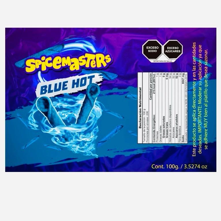 SPICEMASTERS Duo Seasoning Fuego & Blue Hot Snack - 12 Months Plastic Bottle, Natural & Artificial Flavor, Colorful Seasoning Options for All Ages - Dried, Dry takis Extra Fancy Spicy Fuego Takis Powder spice chilli Complete bundle authentic mexican viral