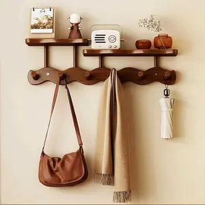 Entrance Wavy Clothes Hanger Wall Hanging Without Punching Holes Behind Bedroom Door Creative Hook