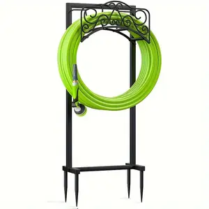 Freestanding Garden Hose Holder - Heavy Duty Outdoor Water Hose Organizer Rack with Weighted Base, No Tools Assembly for Yard, Lawn & Garden Storage Solutions